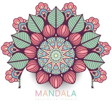 Vector round abstract circle. Mandala style. Stock Illustration