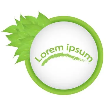 Vector. Round banner of branches with leaves. Green leaves . vector leaves an Stock-Illustration
