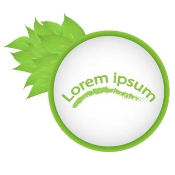 Vector. Round banner of branches with leaves. Green leaves . vector leaves an Stock Illustration