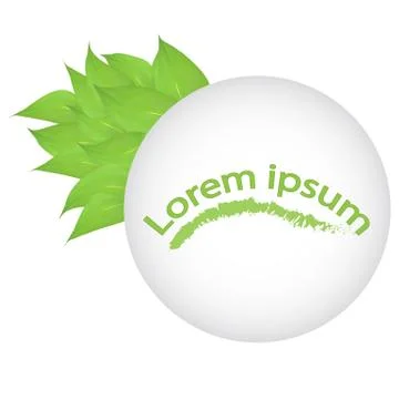 Vector. Round banner of branches with leaves. Green leaves . vector leaves an Stock Illustration