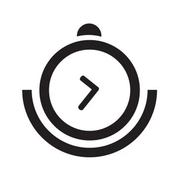Vector round black timer icons Stock Illustration