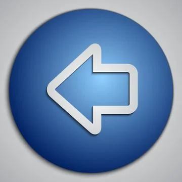 Vector round blue left arrow button made as paper cut image Stock Illustration