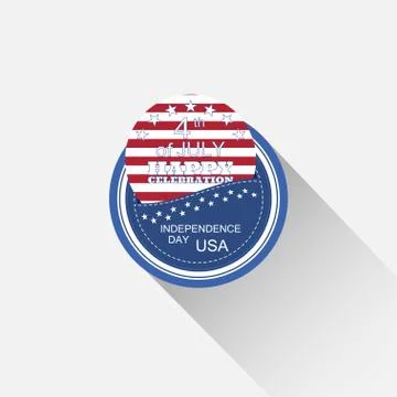 Vector round blue web element for Independence Day with pocket, insert with r Stock Illustration