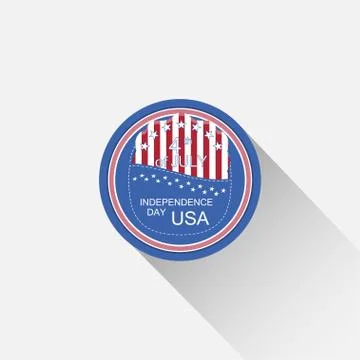 Vector round blue web element for Independence Day with blue pocket, insert w Stock Illustration