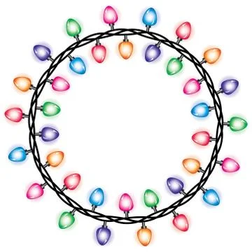 Vector round border of christmas light lamps Stock Illustration