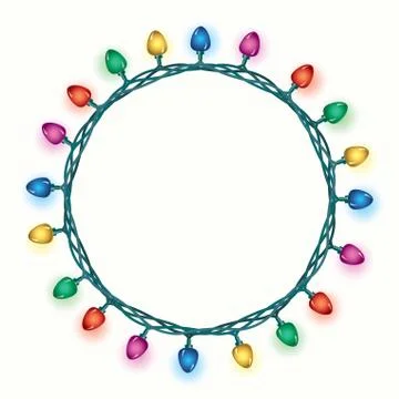 Vector round border of christmas light lamps Stock Illustration