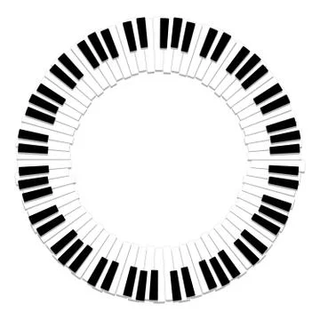 Vector round border of piano keyboard Stock Illustration
