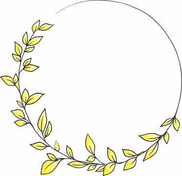 Vector round botanical frame isolated on a white background Stock Illustration