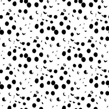 Vector Round Brush Seamless Pattern Grange Circle. Dot Spot Minimalist Geometric Stock Illustration