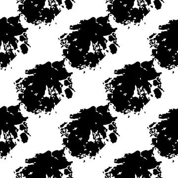 Vector Round Brush Seamless Pattern Grange Circle. Dot Spot Minimalist Geometric Illustrazione stock