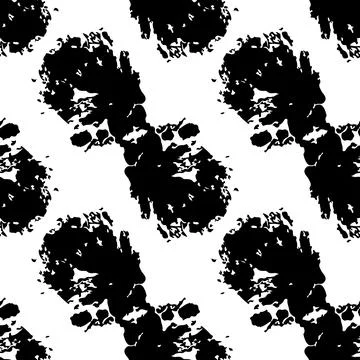 Vector Round Brush Seamless Pattern Grange Circle. Dot Spot Minimalist Geometric Illustrazione stock