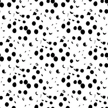 Vector Round Brush Seamless Pattern Grange Circle. Dot Spot Minimalist Geometric Stock Illustration