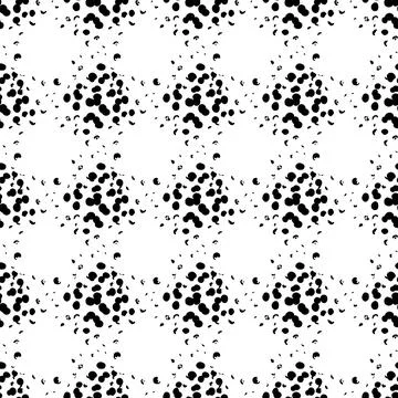 Vector Round Brush Seamless Pattern Grange Circle. Dot Spot Minimalist Geometric Stock Illustration
