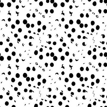 Vector Round Brush Seamless Pattern Grange Circle. Dot Spot Minimalist Geometric Stock Illustration