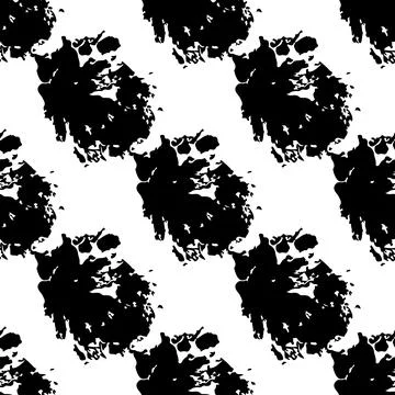 Vector Round Brush Seamless Pattern Grange Circle. Dot Spot Minimalist Geometric Stock Illustration