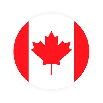 Vector round Canadian flag background Stock Illustration
