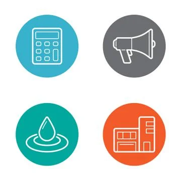 Vector Round Circle Buttons with Icons can be used as Logo or Icon 스톡 일러스트