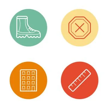 Vector Round Circle Buttons with Icons can be used as Logo or Icon Stock Illustration