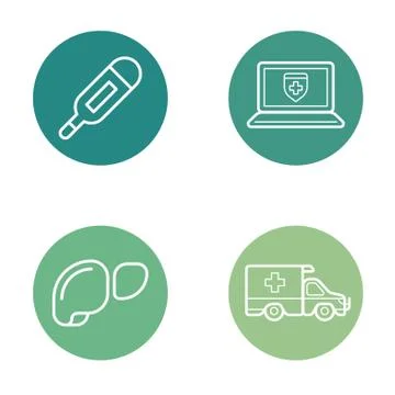 Vector Round Circle Buttons with Icons can be used as Logo or Icon Illustrazione stock