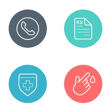 Vector Round Circle Buttons with Icons can be used as Logo or Icon 스톡 일러스트