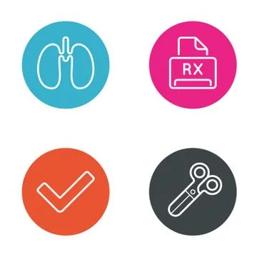 Vector Round Circle Buttons with Icons can be used as Logo or Icon Stock Illustration