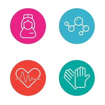 Vector Round Circle Buttons with Icons can be used as Logo or Icon Stock Illustration