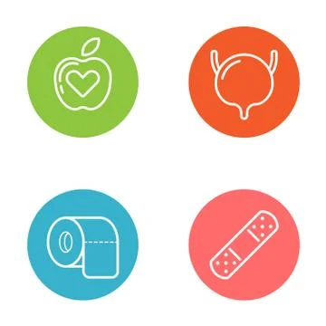 Vector Round Circle Buttons with Icons can be used as Logo or Icon Stock Illustration