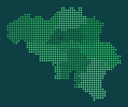 Vector round circle map of Belgium Stock Illustration
