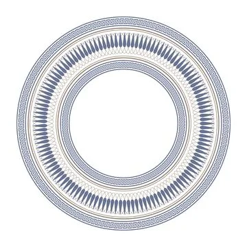Vector round classic frame. Greek key meander. Patterns of Greece, ancient Rome 库存插图