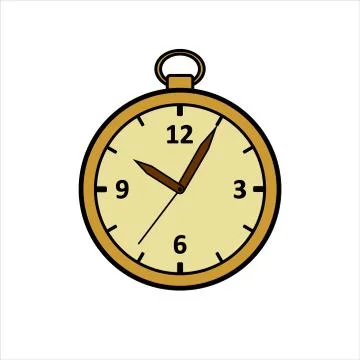 Vector Round Clock. Gold Vintage, Antique Clock With Arabic Numerals. Isolate Stock Illustration