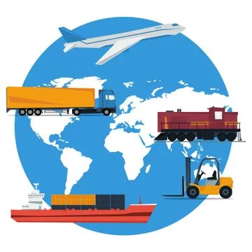 Vector round concept logistics transportation Stock Illustration
