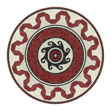 Vector round design element, mosaic tiles pattern in colors Stock Photos