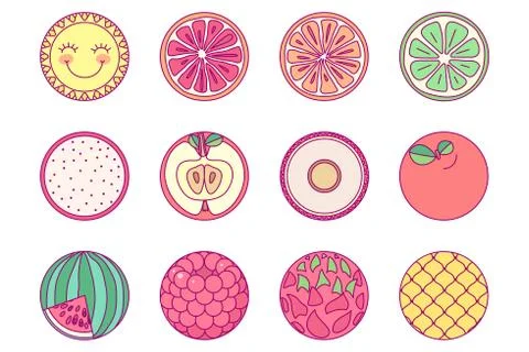 Vector round disposable template set Stock Illustration