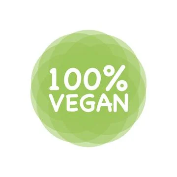 Vector round eco, bio green logo or sign. 100 Vegan. Organic design template. Illustrazione stock