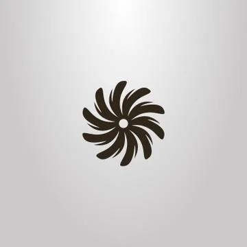 Vector round flat art sign of multi-leaf flower Illustrazione stock