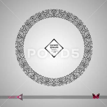 Vector round frame. Abstract graphic element background. Illustrazione stock