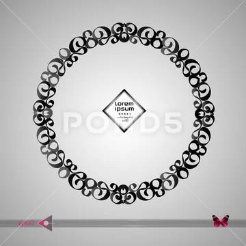 Vector round frame. Abstract graphic element background. 스톡 일러스트
