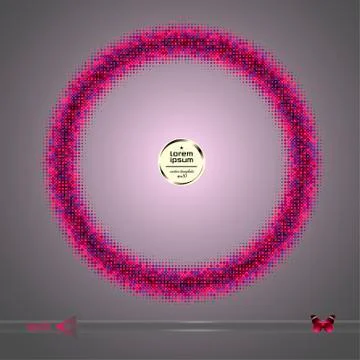 Vector round frame. Abstract graphic element on dark background 스톡 일러스트