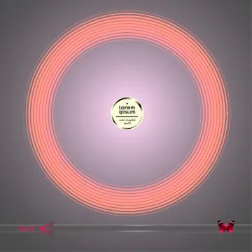 Vector round frame. Abstract graphic element on dark background Stock Illustration