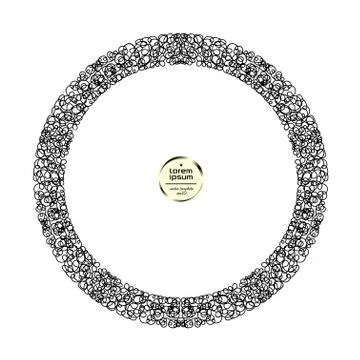 Vector round frame. Abstract graphic element background. Ilustração Stock