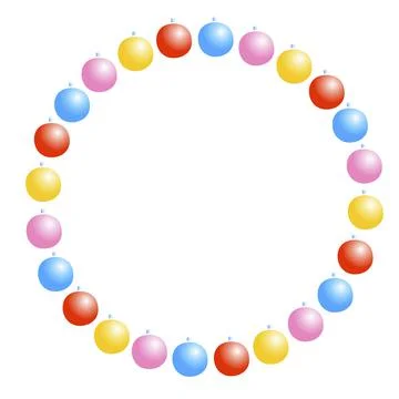 Vector round frame of Christmas tree balls . New year Xmas background, border Stockillustratie