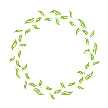 Vector round frame. Floral wreath. Decorative element for graphic design. Illustrazione stock
