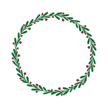 Vector round frame with leaves and berries Stock Illustration