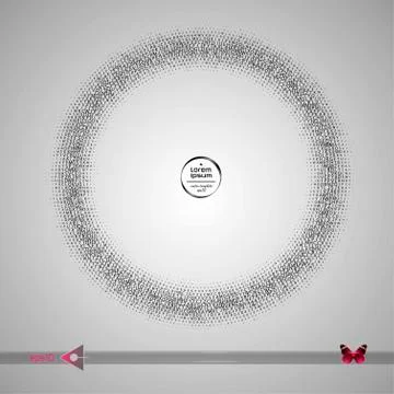 Vector round frame letters. Abstract graphic element background. Illustrazione stock