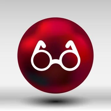 Vector Round Glasses Icon Symbol vision specs decoration Stock Illustration