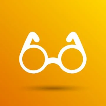 Vector Round Glasses Icon Symbol vision specs decoration Stock Illustration