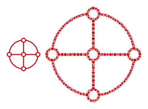 Vector Round Grid Structure Mosaic of Small Circles Stock Illustration