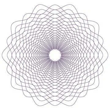 Vector round Guilloche elements for certificate or diploma and currency design Illustrazione stock