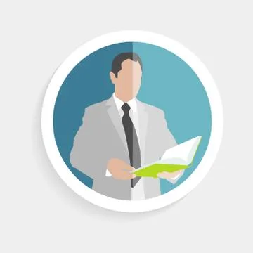 Vector round icon silhouette successful man Stock Illustration