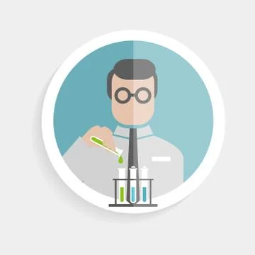 Vector round icon successful man Stock Illustration
